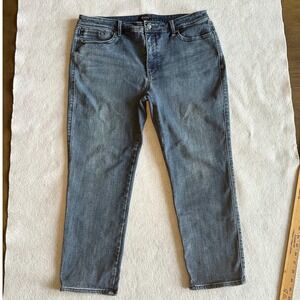 NYDJ Women's Blue‎ Denim Lift Tuck straight leg Jeans Sz 14P Petite Slimming